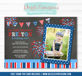 4th of July Chalkboard Invitation 1 - FREE Thank You Card Included