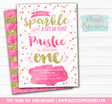 Pink and Gold Birthday Invitation 2 - FREE thank you card