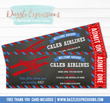 Airplane Chalkboard Ticket Invitation - FREE thank you card