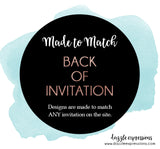 Back of Invitation - Wording or Photos