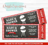 Baby Q Shower Ticket Invitation - FREE thank you card