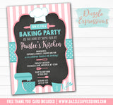 Baking Party Chalkboard Invitation 1 - FREE thank you card included