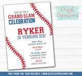 Baseball Birthday Invitation 3 - FREE thank you card