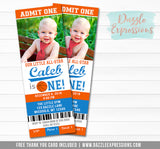 Basketball Ticket Birthday Invitation 1 - FREE thank you card included