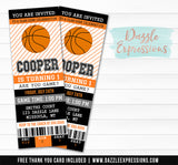 Basketball Ticket Birthday Invitation 2 - FREE thank you card included