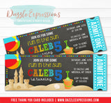 Beach Chalkboard Ticket Invitation 1 - FREE thank you card included