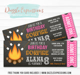 Bonfire Chalkboard Ticket Invitation 3 - FREE thank you card