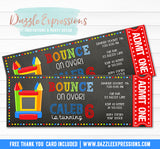 Bounce House Chalkboard Ticket Invitation 1 - FREE thank you card included