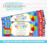 Bounce House Ticket Invitation 1 - FREE thank you card included
