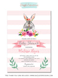 Bunny Rabbit Baby Shower Invitation 1 - FREE thank you card