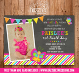 Butterfly Chalkboard Birthday Invitation - FREE thank you card included