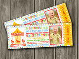 Carousel Ticket Invitation 1 - FREE Thank You Card Included