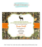 Camouflage Baby Shower Invitation 1 - FREE thank you card included