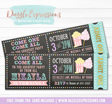 Carnival Chalkboard Ticket Invitation 3 - FREE thank you card