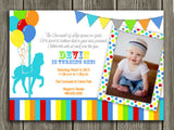 Carousel Birthday Invitation 6 - Thank You Card Included