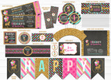 Carousel Chalkboard Glitter Party Package - Printable