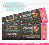 Carousel Chalkboard Ticket Invitation 5 - FREE thank you card