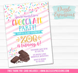 Chocolate Party Invitation - FREE thank you card