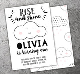 Cloud Rise and Shine Invitation - FREE thank you card included