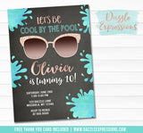 Cool by the Pool Invitation 1 - FREE thank you card