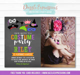 Costume Party Chalkboard Invitation 2 - FREE thank you card