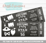 Costume Party Ticket Invitation 6 - FREE thank you card