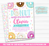 Donut Watercolor Invitation - FREE thank you card