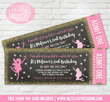 Fairy Glitter Ticket Invitation 2 - FREE thank you card included