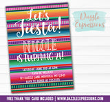 Mexican Blanket Fiesta Birthday Invitation - FREE thank you card