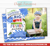 Fishing Watercolor Invitation 2 - FREE thank you card and back design