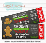 Gingerbread Cookie Decorating Party Ticket Invitation