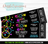Glow in the Dark New Years Eve Ticket Invitation