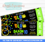 Glow in the Dark Ticket Invitation 1 - FREE thank you card