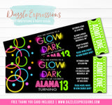 Glow in the Dark Ticket Invitation 3 - FREE thank you card
