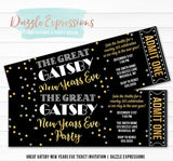 Great Gatsby New Years Eve Ticket Invitation