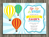 Hot Air Balloon Birthday Invitation 1 - Thank You Card Included
