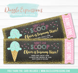 Ice Cream Chalkboard Ticket Invitation 2 - FREE thank you card included