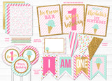 Ice Cream Glitter Complete Party Package - Printable