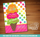 Ice Cream Birthday Invitation 3 - Thank You Card Included