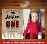 Winter Plaid Birthday Invitation 1 - FREE thank you card included