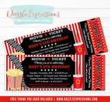 Movie Ticket Invitation 1 - FREE Thank You Card Included