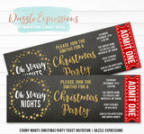 Oh Starry Nights Christmas Party Ticket Invitation