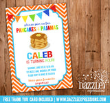 Pancakes and Pajamas Birthday Invitation 6 - FREE Thank You Card Included