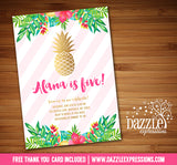 Pineapple Invitation 1 - FREE thank you card included