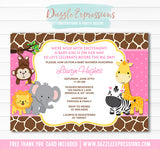Jungle Baby Shower Invitation 2 - FREE thank you card included