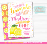 Pink Lemonade Watercolor Invitation 1 - FREE thank you card