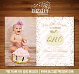 Pink and Gold Pumpkin Invitation 2 - FREE thank you card included