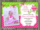 Owl Invitation 1 - Thank You Card Included
