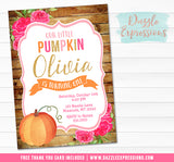 Pumpkin Floral Invitation 3 - FREE thank you card