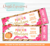 Pumpkin Patch Floral Ticket Invitation - FREE thank you card
